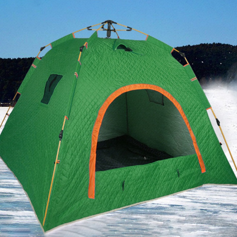 Fishing Equipment You Need - Dreischichtiges Outdoor-Eisfischerzelt mit Vollautomatischer Schnellöffnung -