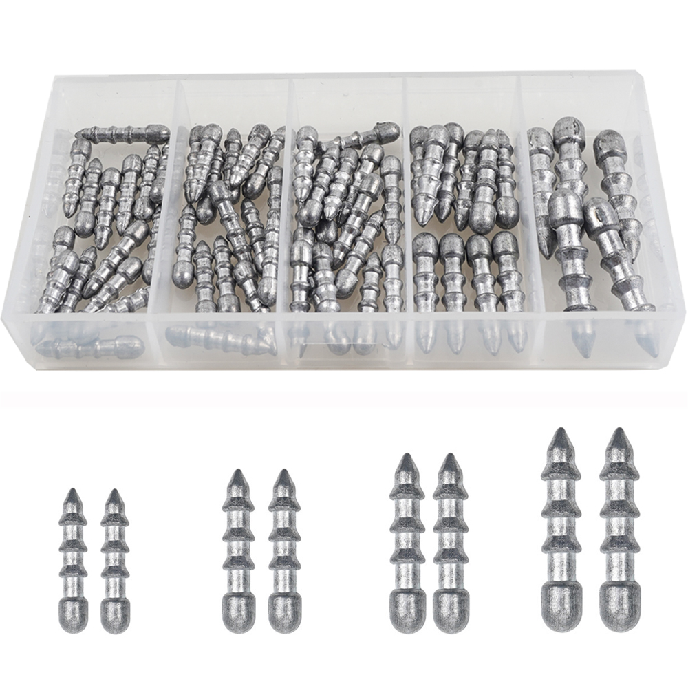 Bass Fishing Lure - 60pcs Nagel gewichte Wurm Angeln Platinen