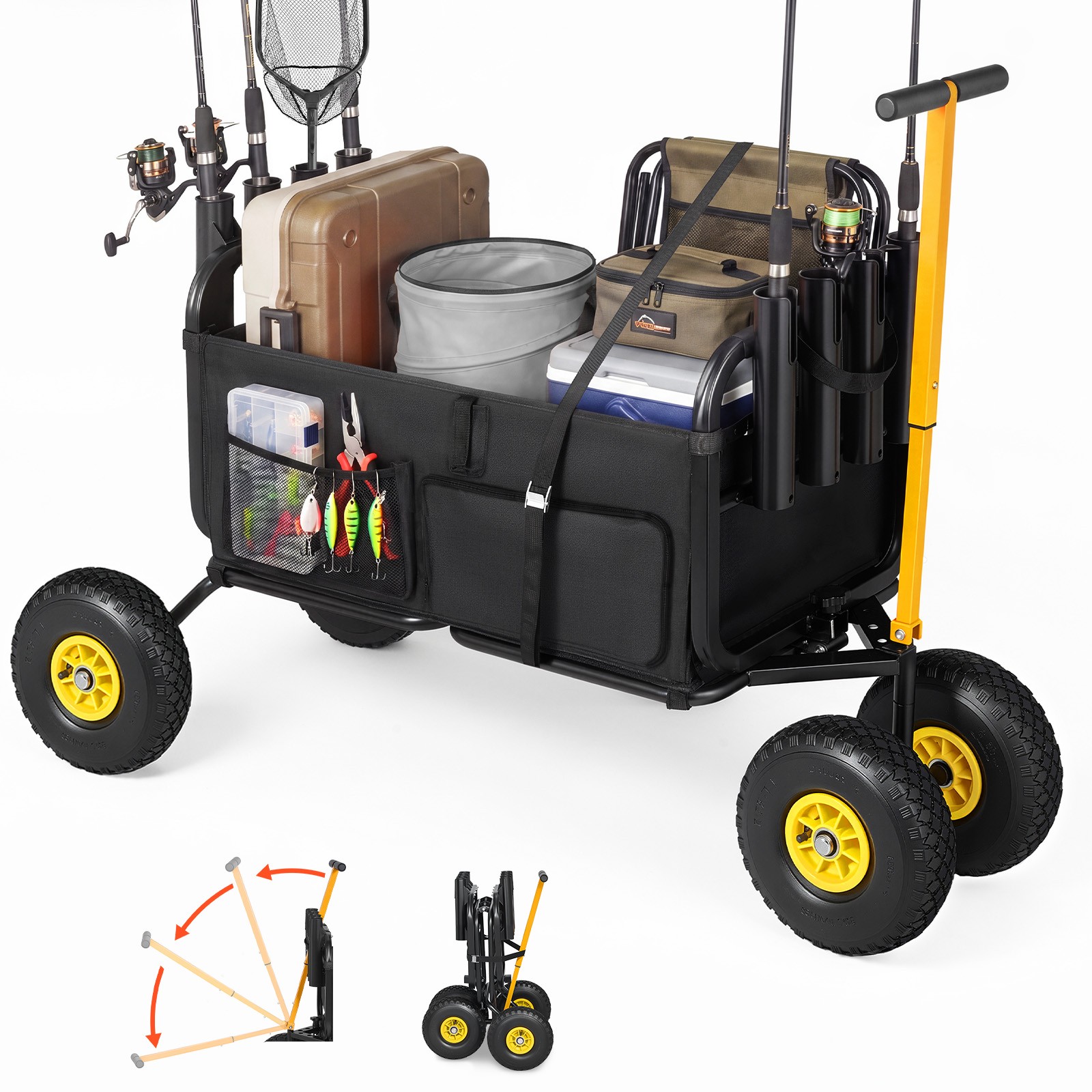 Rod Holder Fishing - Uimoso Faltbarer Strand- und Angelwagen, 300