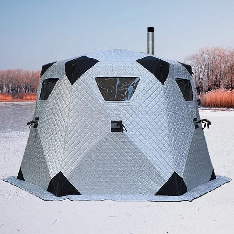 Fishing Equipment You Need - Winterisoliertes großes Saunazelt, Outdoor-Campingausrüstung, tragbares 4-Personen-Pop-Up-Zelt