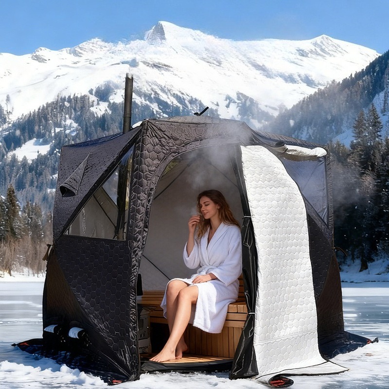 Fishing Equipment You Need - Winter-Saunazelt, verdicktes Kälteschutz-Angelzelt, warmes, winddichtes, tragbares,